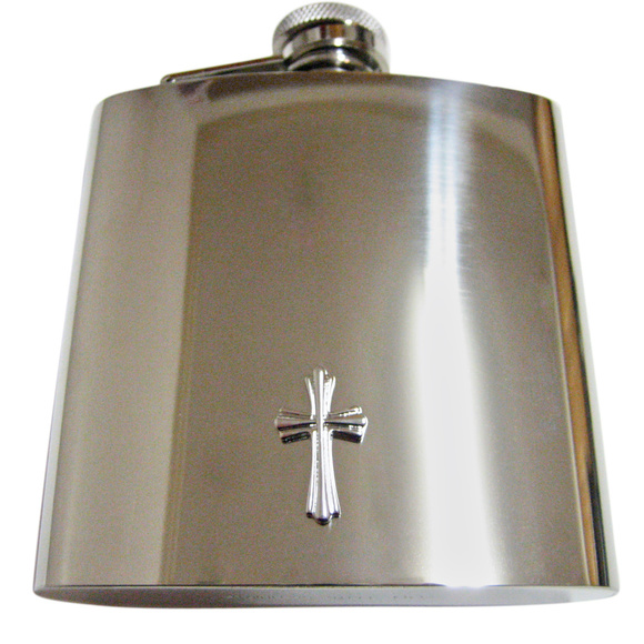 Intricately Detailed Cross Large Flask - Picture 1 of 1